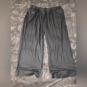 DKNY Black Elastic Waist Wide-Leg PJs With Pockets